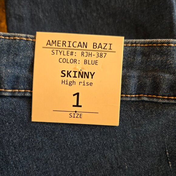 NWT AMERICAN BAZI High Rise Stretch Skinny Jean Sz 1 - Picture 3 of 4